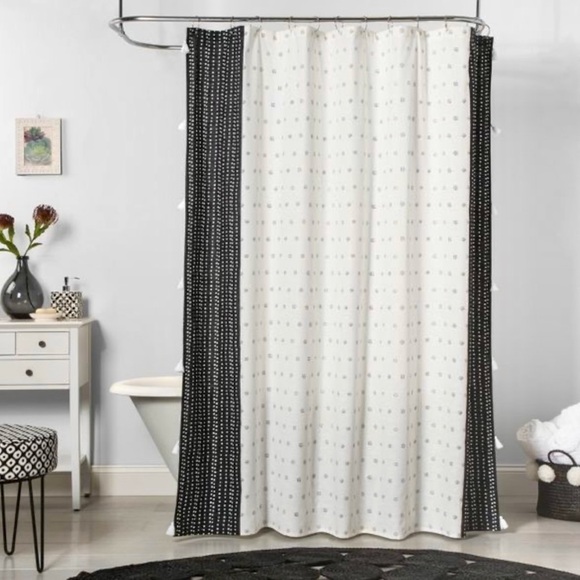 Opalhouse Bath Opalhouse Dots Floral Shower Curtain 0 Cotton Black